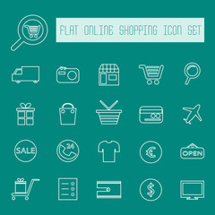 online shopping icons set