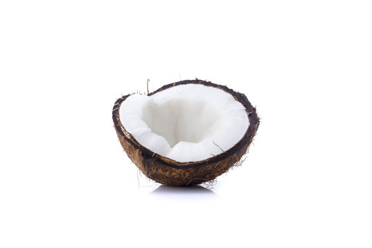 Coconut on a white