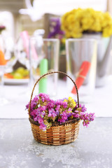 Table setting with flowers