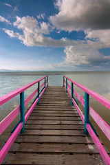 Jetty with blue sky at Sabah, East Malaysia, Borneo