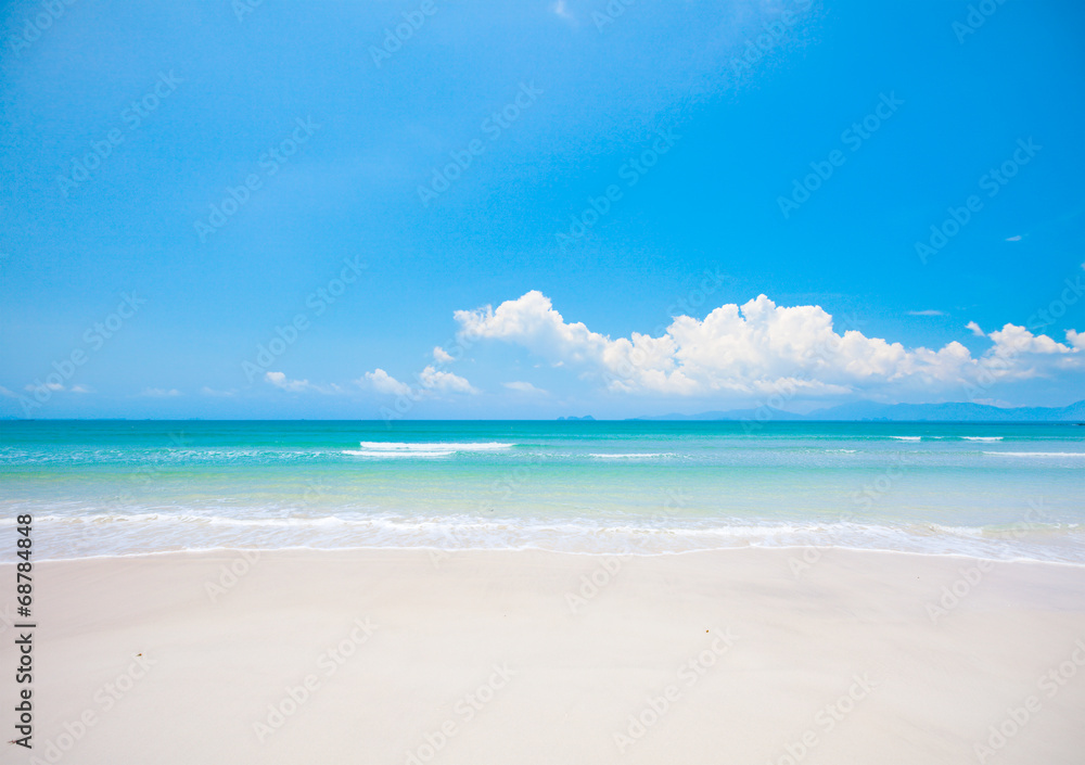 Wall mural beach with white sand and sea