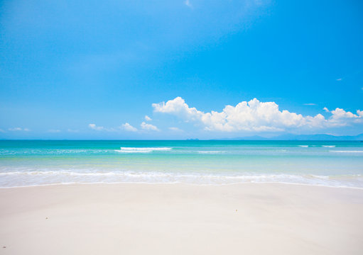 Fototapeta beach with white sand and sea