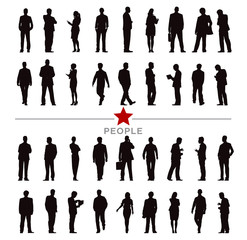 Silhouette Business People with Various Acting