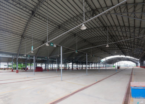 Empty market hall