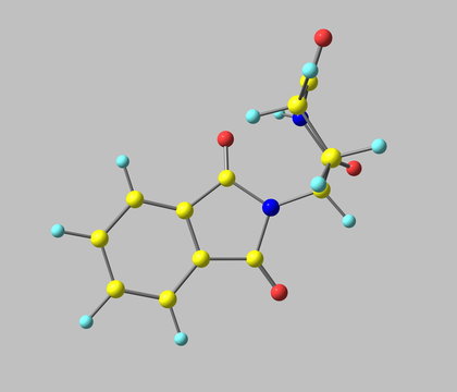 Thalidomide molecule on gray