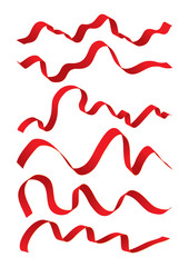 Naklejka premium Set of red ribbons design