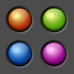 Design elements. Color Buttons and Bulbs.