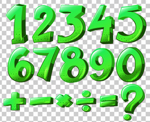Numbers in green color