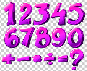 Numbers in pink color