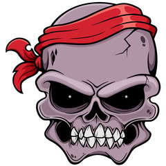Vector illustration of Skull pirate