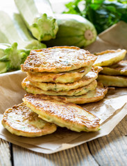 Squash and  zucchini fritters