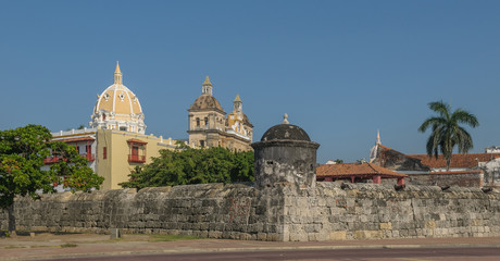 Fototapeta na wymiar Walled town of Cartagena, Colombia