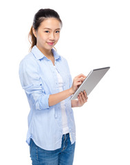 Young woman use digital tablet