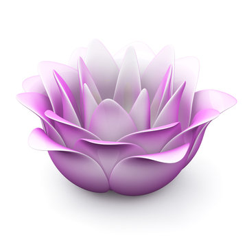 Pink abstract lotus flower, 3d