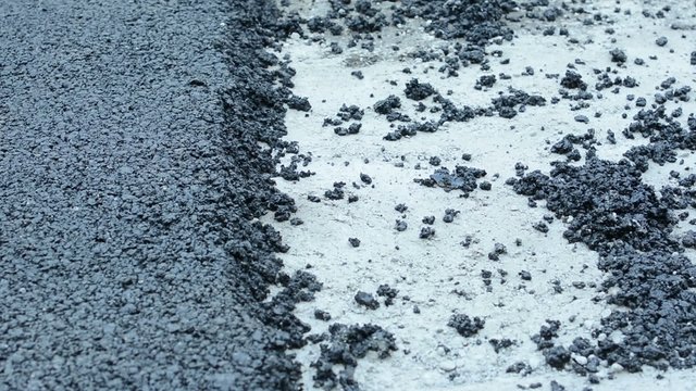 road construction - asphalt - detail of road