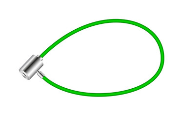 Green bicycle lock