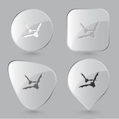 Bats. Glass buttons. Vector illustration.