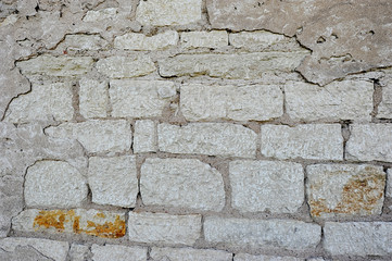 View of the old battered the wall