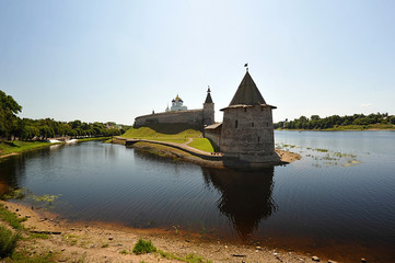 towers of the old Kremlin in Pskov, Russia