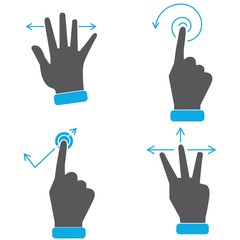 hand touch screen gestures icons
