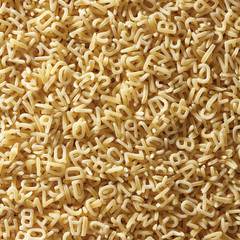 Letters shapes pasta