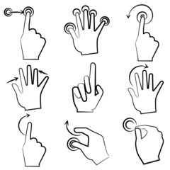 hand signs, touch screen gesture