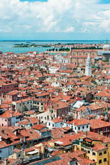Obraz premium Panoramic view of Venice from San Marco bell tower, Italy