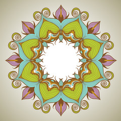 Round lace pattern with natural elements
