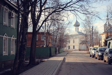 Fototapeta na wymiar Orthodox Church, Spring Vologda, Russia