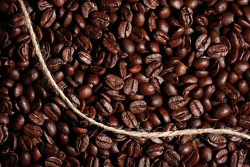 Arabica coffee beans texture