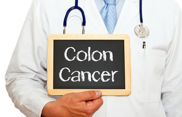 Colon Cancer - Physician with chalkboard