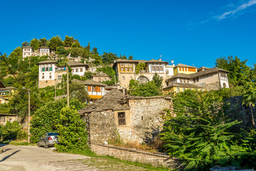 Fototapeta na wymiar View at houses in Gjirokaster