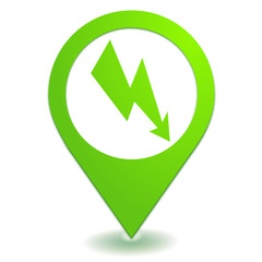 énergie électrique sur symbole localisation vert