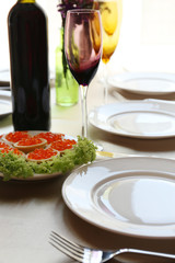 Restaurant table setting