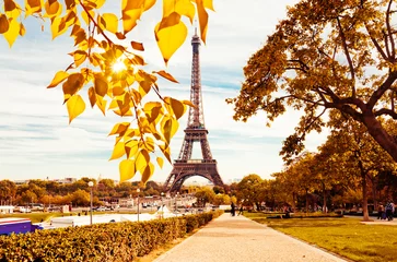 Foto op Canvas famous Eiffel Tower in Paris, France. © Valeri Luzina