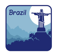Illustration with Christ the Redeemer in Brazil