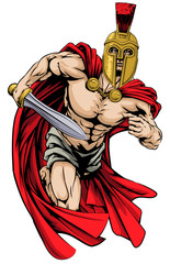 Spartan or trojan man - obrazy, fototapety, plakaty
