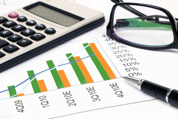 financial analysis and marketing graph chart
