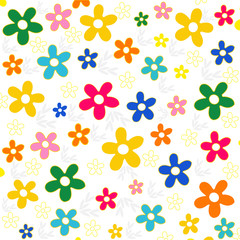 Fototapeta na wymiar Colorfull flowers vector background