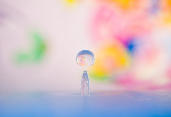 small drop at colorful background