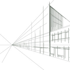 linear drawing of a street