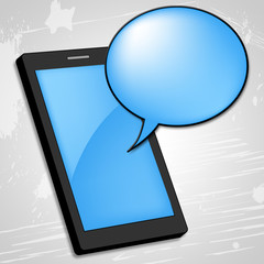 Mobile Phone Shows Talking Cellphone And Gossip