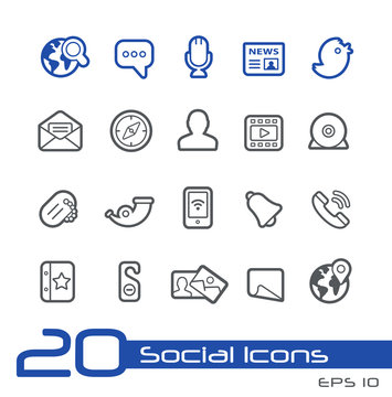Social Network Icons // Line Series