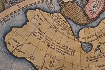 Histor. Karte westl. Nordamerika, Mercator, 1595; Bay. St.bibl.