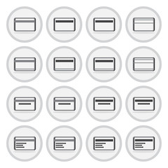 Vector of flat icon, credit card set on isolated background