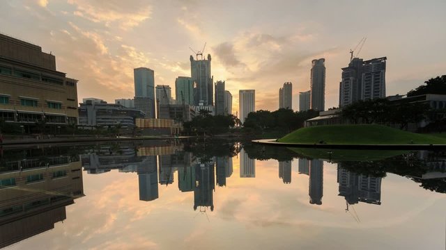 Time lapse sunrise of Kuala Lumpur city, 1080p resolution.