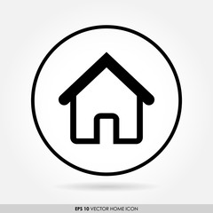 Home outline in circle - can be used as homepage sign or button
