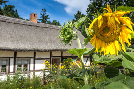Old wooden house in Kluki, Poland