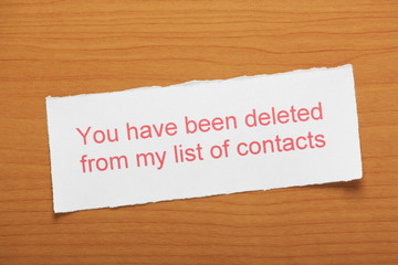 You have been deleted from list of contacts