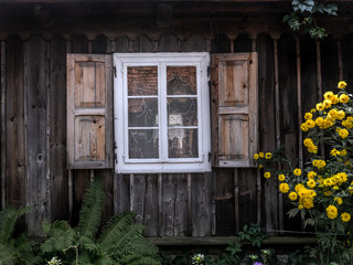 Fototapeta na wymiar Rustic window shutters
